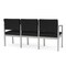 Lesro Lenox Steel 3 Seater with Center Arms, Black Seat, Black Back, 64.5 W 24.5 L 32 H LS3103 - alternate 3